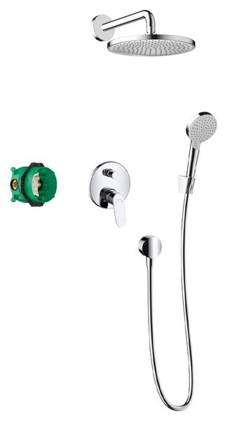 Set dus Hansgrohe, Crometta S, baterie dus incastrata, crom