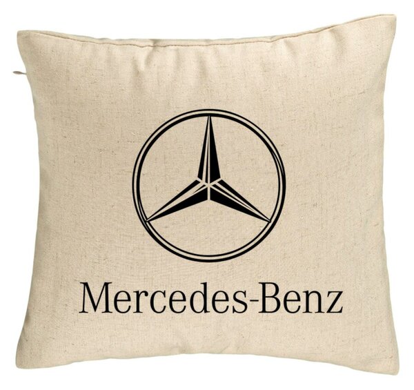 Perna Decorativa, Model Mercedes, 40x40 cm, Bej, Husa Detasabila, Burduf