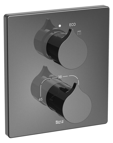 Roca Insignia Black baterie de duș ascuns cu termostat negru A5A2C3ACN0