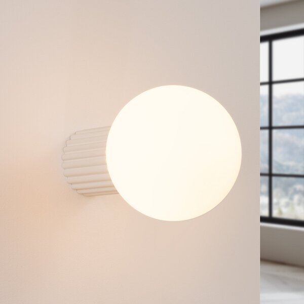 SOLLUX LIGHTING Aplică ORBI, bej, sticlă/metal, Ø 12 cm, IP44, G9, reglabil, Bej, Baie, Aluminiu, glob