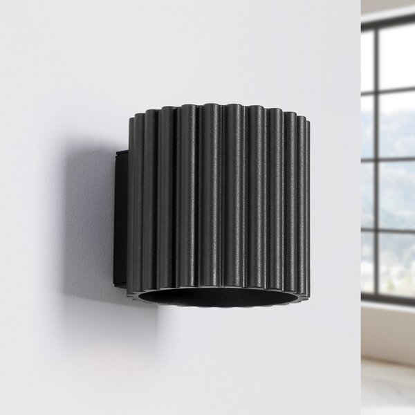 SOLLUX LIGHTING Aplică RIBLA, negru, Ø 10 cm, metal, G9, reglabil, Negru, Camera de zi / sufragerie, Aluminiu, Perete rotund