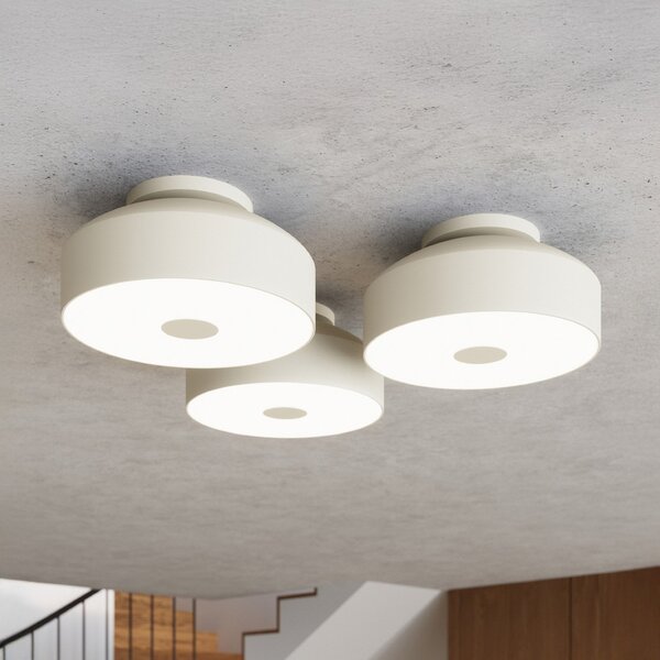 SOLLUX LIGHTING Plafonieră CLARO, bej, Ø 30 cm, metal, 4 x E27, reglabil, Bej, Camera de zi / sufragerie, Metal