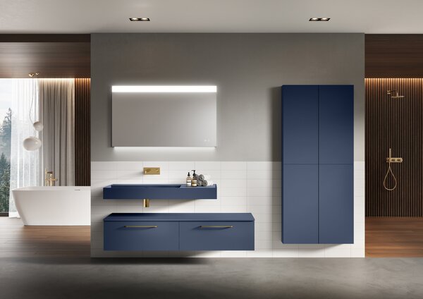 Elita For All dulap 40x12.6x180 cm laterala pe perete albastru 168792
