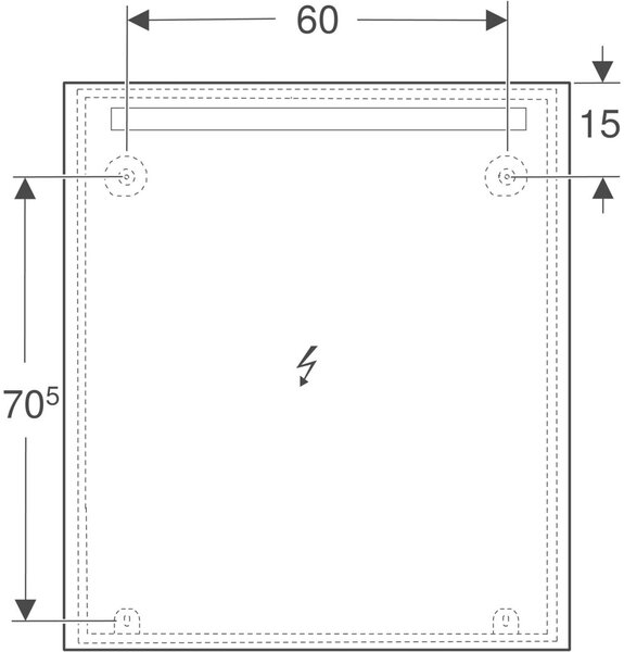 Geberit Option Basic Square oglindă 80x90 cm dreptunghiular cu iluminare 502.813.00.1