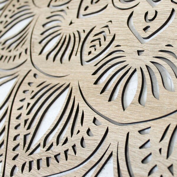 DUBLEZ | Mandala 3D sculptată - Floare de Lotus | Tablou de perete