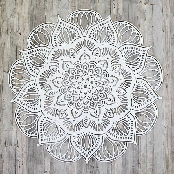 DUBLEZ | Mandala 3D sculptată - Floare de Lotus | Tablou de perete