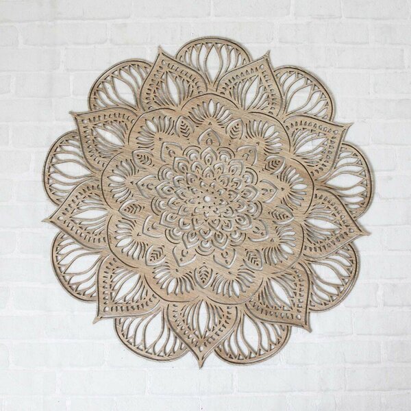 DUBLEZ | Mandala 3D sculptată - Floare de Lotus | Tablou de perete