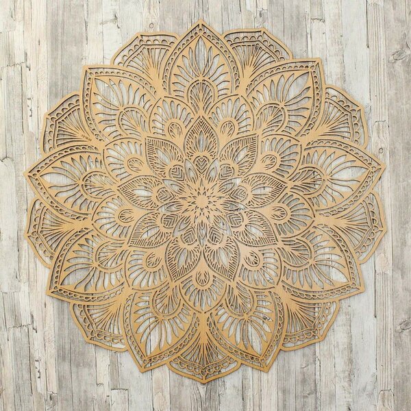 DUBLEZ | Mandala simetrică - Tablou din lemn | Tablou de perete