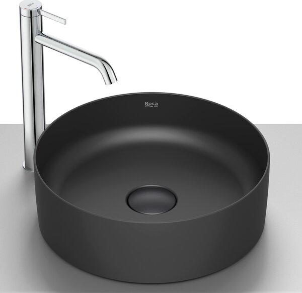 Roca Terra lavoar 39x39 cm rotund de blat negru mat A32787N080