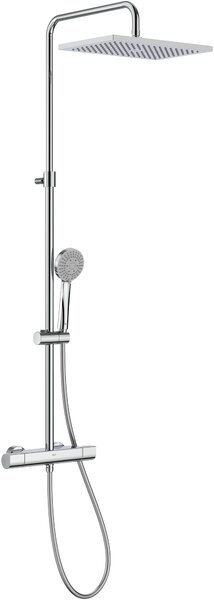 Roca Even-t Square set de duș perete cu termostat cu duș de ploaie crom A5A202EC00