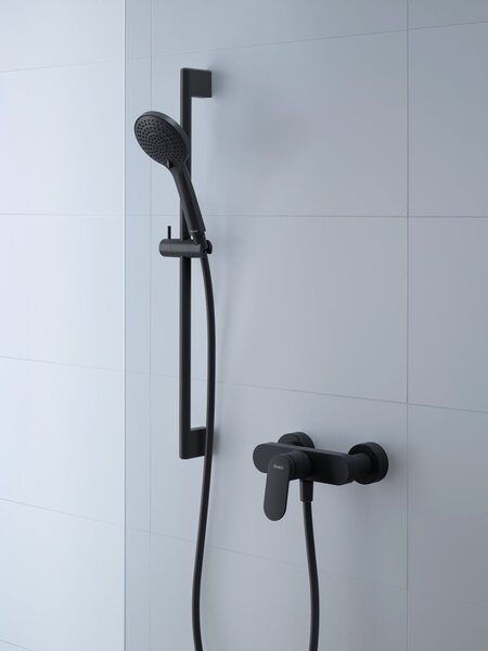 Duravit Wave baterie de duș perete negru WA4230000046