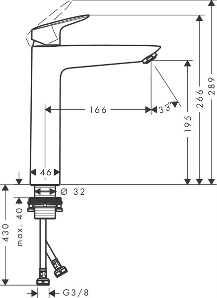 Hansgrohe Logis baterie lavoar stativ negru 71091670