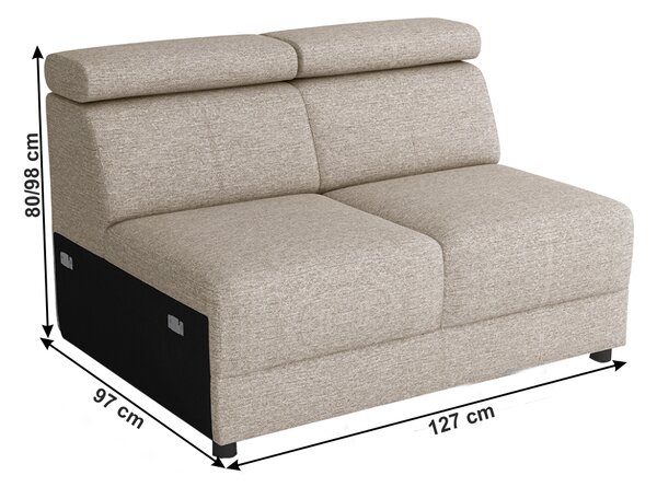 KONDELA Canapea extensibilă 2 locuri 2 BB ZF, gri bej Taupe, BOBY