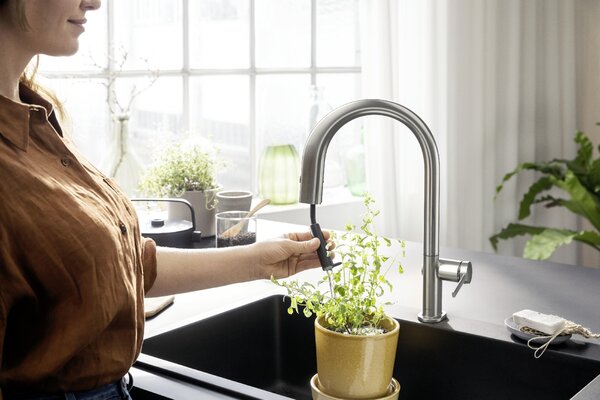 Hansgrohe Aqittura M91 baterie de bucatarie cu filtru pe picior oţel inoxidabil 76801800