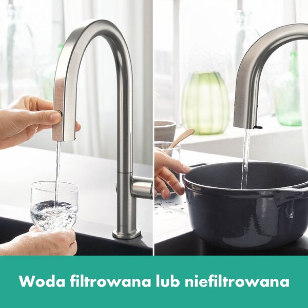 Hansgrohe Aqittura M91 baterie de bucatarie cu filtru pe picior oţel inoxidabil 76801800