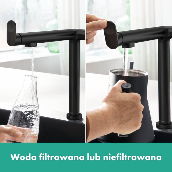 Hansgrohe Aqittura M91 baterie de bucatarie cu filtru pe picior negru 76802670