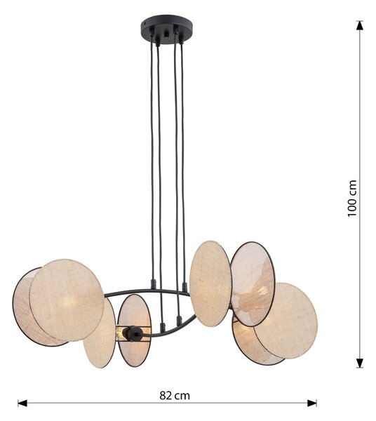 Emibig Motif lampă suspendată 4x10 W negru-nisip 1328/4