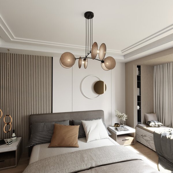 Emibig Motif lampă suspendată 4x10 W negru-nisip 1328/4