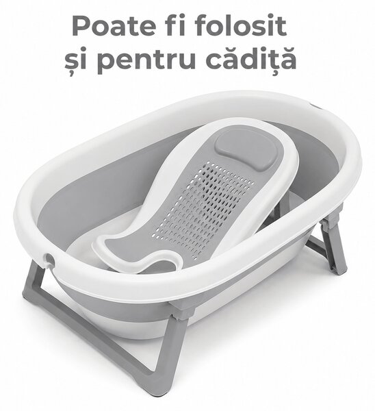 Suport baie bebe Kidizi EasyRinse 2 in 1 – pentru spalarea bebelusului in chiuveta dupa schimbarea scutecului sau in cadita