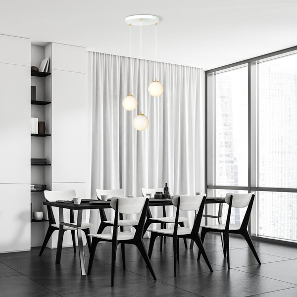 Emibig Royal lampă suspendată 3x10 W alb-auriu 1244/3