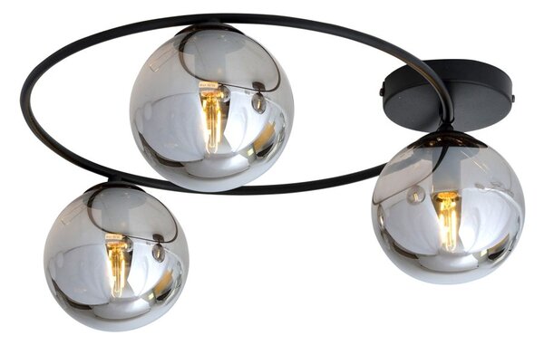 Emibig Sopra lampă de tavan 3x10 W negru-fumuriu 1256/3