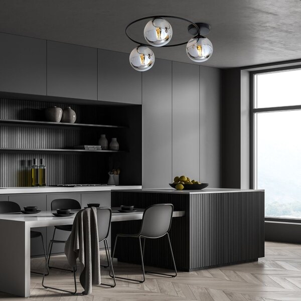 Emibig Sopra lampă de tavan 3x10 W negru-fumuriu 1256/3