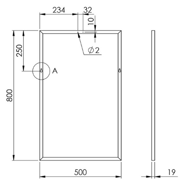 Elita oglindă 50x80 cm dreptunghiular negru RE060501020560