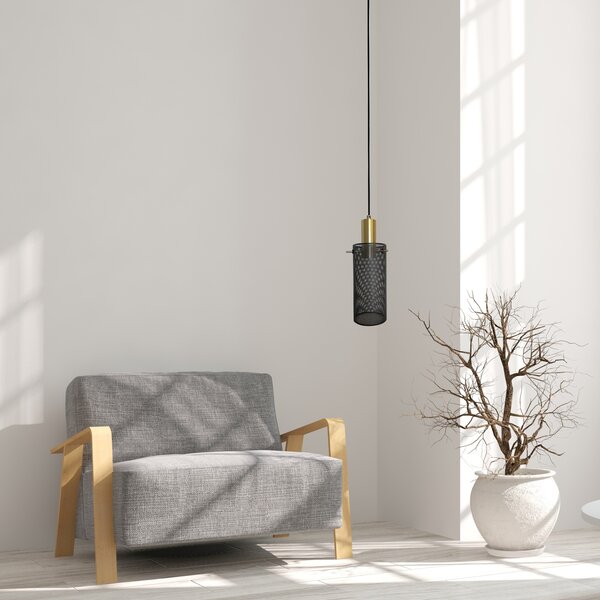 Light Prestige Tirana lampă suspendată 1x40 W negru-auriu LP-945/1PBK