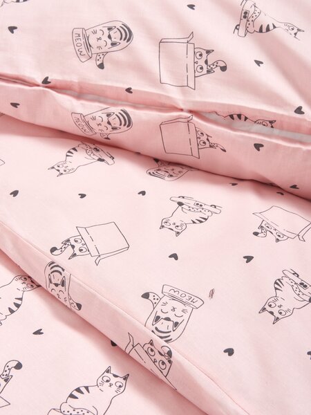 Sinsay - Set lenjerie de pat din bumbac - roz-pastel