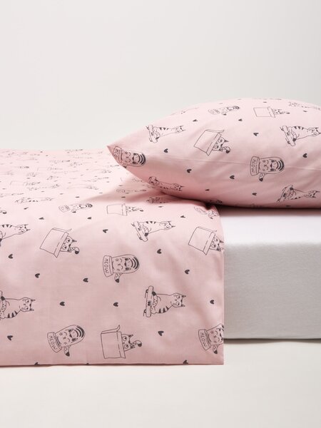 Sinsay - Set lenjerie de pat din bumbac - roz-pastel