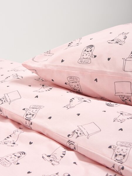 Sinsay - Set lenjerie de pat din bumbac - roz-pastel