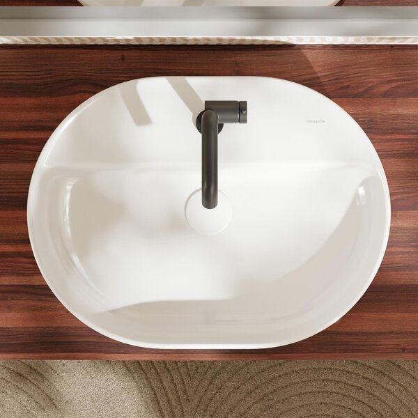 Hansgrohe Xuniva U lavoar 60x45 cm ovale de blat alb mat 61080450