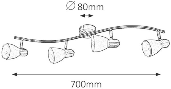 Rabalux Soma lampă de tavan 4x40 W alb-maro 6309