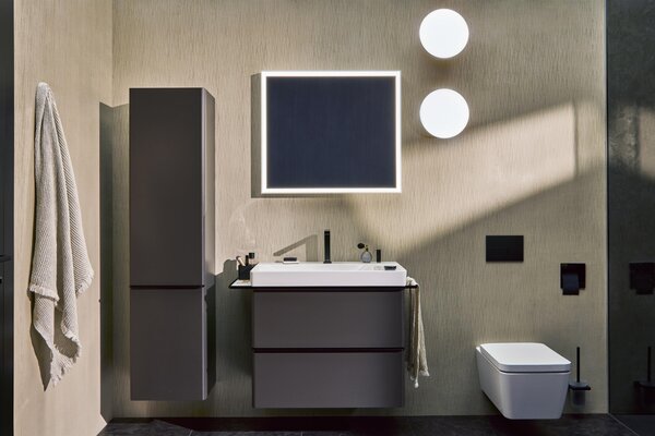 Hansgrohe Xarita E oglindă 80.6x70.6 cm dreptunghiular cu iluminare cu covoraș de încălzire alb 54996700