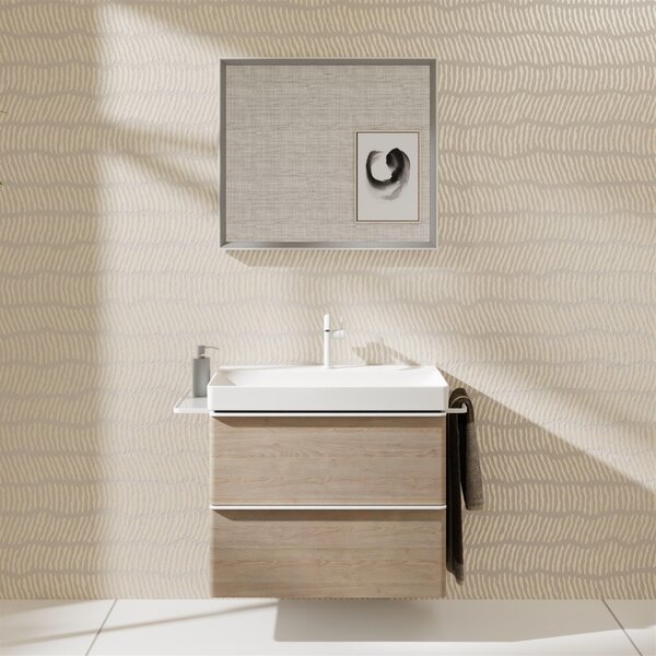 Hansgrohe Xarita E oglindă 80.6x70.6 cm dreptunghiular cu iluminare cu covoraș de încălzire alb 54996700