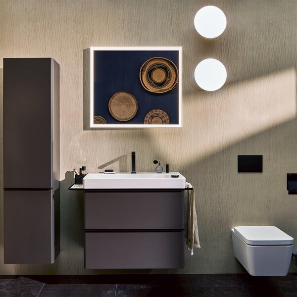 Hansgrohe Xarita E oglindă 80.6x70.6 cm dreptunghiular cu iluminare cu covoraș de încălzire alb 54996700