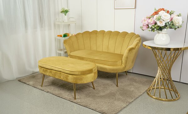 Set Marbella Canapea cu Masuta KJL213, Galben