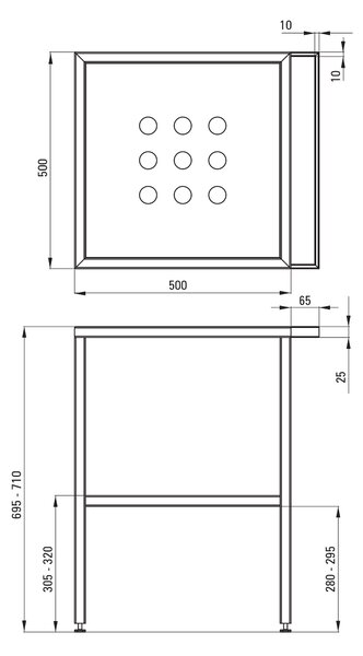 Deante Temisto consolă 56.5x50x71 cm sub chiuveta pe picioare negru CSTX50A