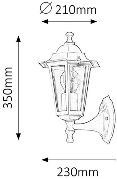 Rabalux Velence aplica exterior 1x60 W alb 8203