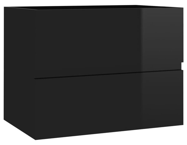 Dulap de chiuvetă, negru extralucios, 60 x 38,5 x 45 cm, PAL