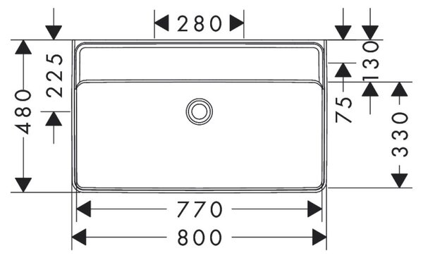 Hansgrohe Xanuia Q lavoar 80x48 cm dreptunghiular clasică alb luciu 60228450