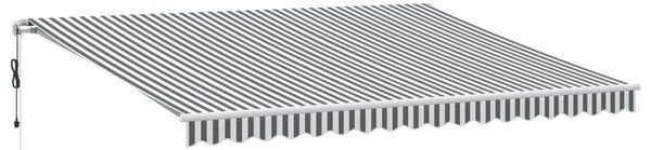 Copertină retractabilă automat cu LED, antracit/alb, 450x350 cm