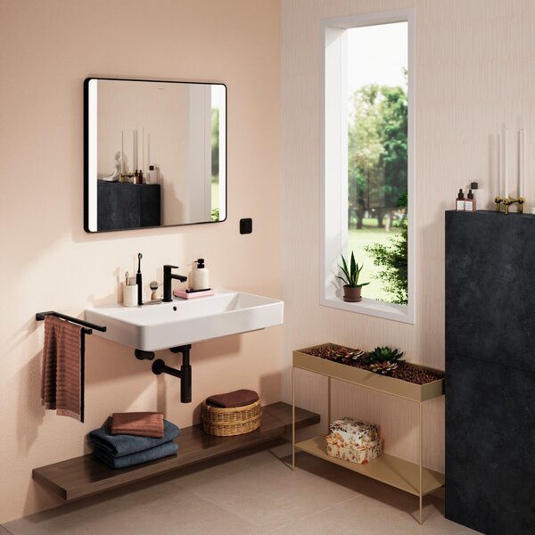 Hansgrohe Xarita Lite Q oglindă 80x70 cm dreptunghiular cu iluminare negru 54963670
