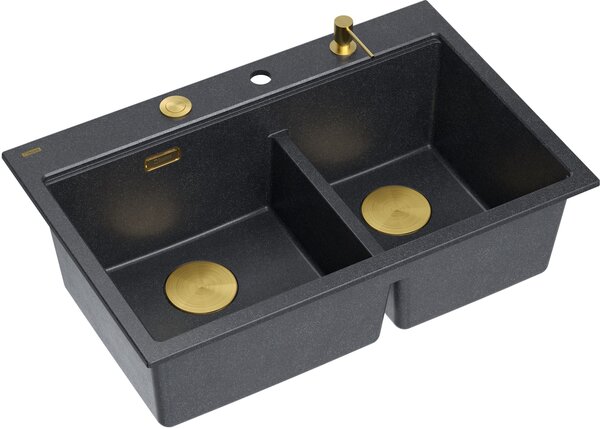 Quadron Marc 120 chiuveta graniteq 76x50 cm negru HQC7650U8_PVDG1