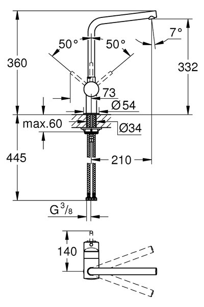 Grohe Minta baterie bucătărie pe picior Brushed Hard Graphite 31375AL0
