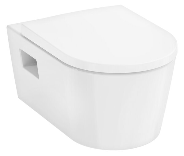 Hansgrohe EluPura Original S vas wc cu capac soft-close agăţat fără margine alb lucios 60288450