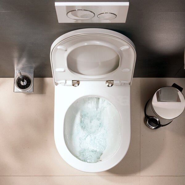 Hansgrohe EluPura Original S vas wc cu capac soft-close agăţat fără margine alb lucios 60288450
