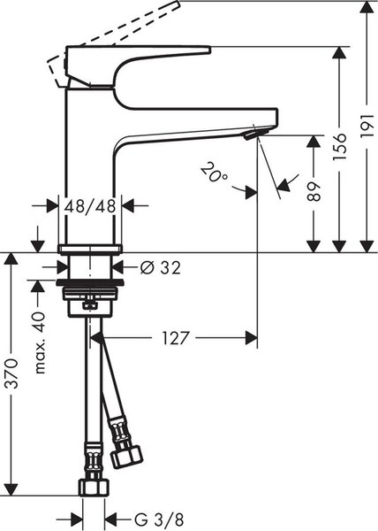 Hansgrohe Metropol baterie lavoar stativ || 32500140