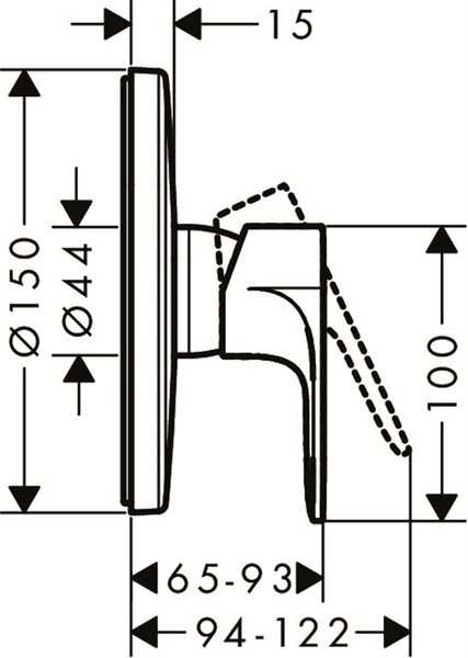Hansgrohe Rebris S baterie de duș ascuns negru 72667670