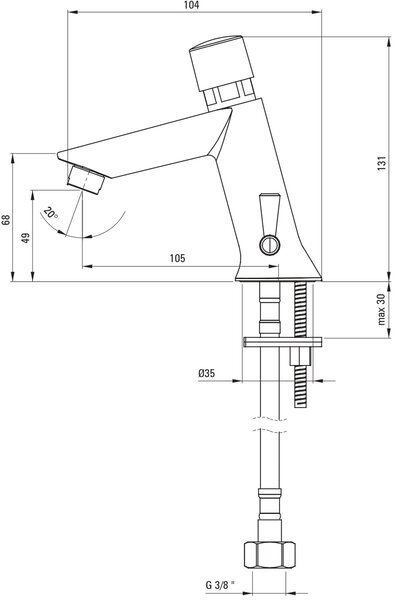 Deante Press baterie lavoar stativ crom BBH_029R